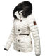 Navahoo Wisteriaa Damen Winter Steppjacke mit Kapuze und Fellkragen Weiss XS - Gr. 34