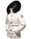 Navahoo Wisteriaa Damen Winter Steppjacke mit Kapuze und Fellkragen Weiss XS - Gr. 34