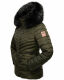 Navahoo Wisteriaa Damen Winter Steppjacke mit Kapuze und Fellkragen Olive XS - Gr. 34