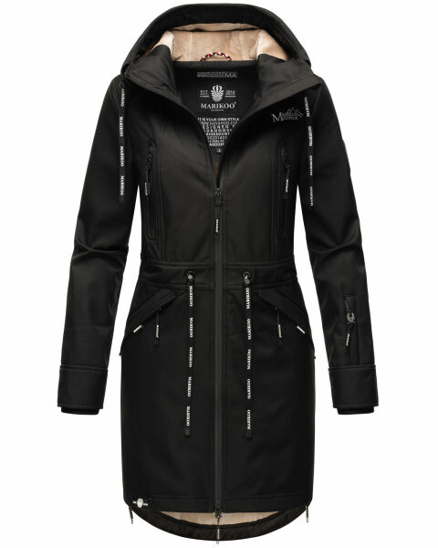 Marikoo Racquellee Damen Softshell Jacke Schwarz-Gr.S