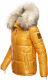 Navahoo Tikunaa Damen Winterjacke mit Kapuze und Kunstfellkragen Gelb Größe XS - Gr. 34