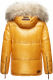 Navahoo Tikunaa Damen Winterjacke mit Kapuze und Kunstfellkragen Gelb Größe XS - Gr. 34