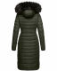 Navahoo Umay Damen lange Winterjacke mit Fellkragen Olive-Gr.M