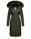 Navahoo Umay Damen lange Winterjacke mit Fellkragen Olive-Gr.XXL