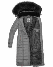 Navahoo Umay ladies long winter jacket with fur collar Grau-Gr.XXL