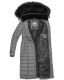 Navahoo Umay ladies long winter jacket with fur collar Grau-Gr.XXL