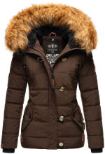 Navahoo Zoja Damen gespteppte Jacke mit Teddyfell Chocolate Größe XS - Gr. 34