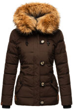 Navahoo Zoja Damen gespteppte Jacke mit Teddyfell Chocolate Größe XS - Gr. 34