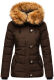 Navahoo Zoja Damen gespteppte Jacke mit Teddyfell Chocolate Größe XS - Gr. 34