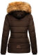 Navahoo Zoja Damen gespteppte Jacke mit Teddyfell Chocolate Größe XS - Gr. 34
