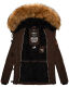 Navahoo Zoja Damen gespteppte Jacke mit Teddyfell Chocolate Größe XS - Gr. 34