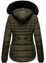 Navahoo Melikaa Damen Winterjacke mit Kunstfellkragen & Kapuze Olive-Gr.XS