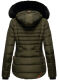 Navahoo Melikaa Damen Winterjacke mit Kunstfellkragen & Kapuze Olive-Gr.XS