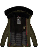 Navahoo Melikaa ladies winter jacket with faux fur collar & hood Olive-Gr.S