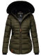 Navahoo Melikaa ladies winter jacket with faux fur collar & hood Olive-Gr.S