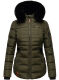 Navahoo Melikaa ladies winter jacket with faux fur collar & hood Olive-Gr.S