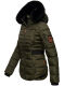 Navahoo Melikaa ladies winter jacket with faux fur collar & hood Olive-Gr.S