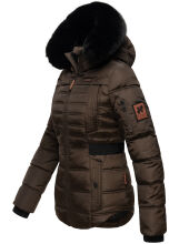Navahoo Melikaa Damen Winterjacke mit Kunstfellkragen & Kapuze Chocolate-Gr.XS