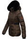 Navahoo Melikaa Damen Winterjacke mit Kunstfellkragen & Kapuze Chocolate-Gr.XS