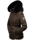 Navahoo Melikaa Damen Winterjacke mit Kunstfellkragen & Kapuze Chocolate-Gr.XS