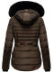 Navahoo Melikaa Damen Winterjacke mit Kunstfellkragen & Kapuze Chocolate-Gr.XS