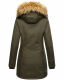 Marikoo Karmaa-Princess ladies parka winter jacket with fur collar Olive-Gr.XS