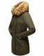 Marikoo Karmaa-Princess ladies parka winter jacket with fur collar Olive-Gr.XS