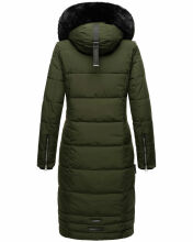 Navahoo Fahmiyaa Damen lange Winterjacke mit Kapuze Olive XS - Gr. 34
