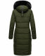 Navahoo Fahmiyaa Damen lange Winterjacke mit Kapuze Olive XXL - Gr. 44