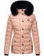 Navahoo Milianaa winter jacket quilted jacket lined hood faux fur Rosa Größe XS - Gr. 34