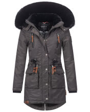 Navahoo Mangala Princess Damen Winter Parka Jacke TeddyfellAnthra-Gr.XS