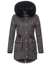 Navahoo Mangala Princess Damen Winter Parka Jacke TeddyfellAnthra-Gr.XS