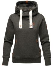 Navahoo Damen Sweatshirt Hoodie mit Kapuze Dark Grey Melange Größe XS - Gr. 34