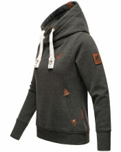 Navahoo Damen Sweatshirt Hoodie mit Kapuze Dark Grey Melange Größe XS - Gr. 34