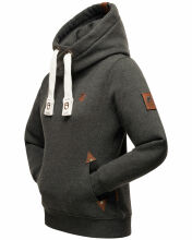 Navahoo Damen Sweatshirt Hoodie mit Kapuze Dark Grey Melange Größe XS - Gr. 34