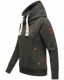Navahoo Damen Sweatshirt Hoodie mit Kapuze Dark Grey Melange Größe XS - Gr. 34