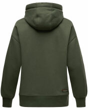 Navahoo Goldfee Damen Sweater mit Kapuze Pullover Sweatshirt Olive-Gr.XL
