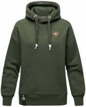 Navahoo Goldfee  ladies sweater hooded pullover sweatshirt Olive-Gr.XXL