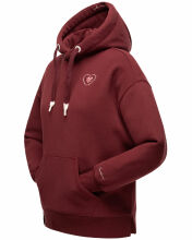 Navahoo Goldfee Damen Sweater mit Kapuze Pullover Sweatshirt Bordeaux-Gr.S