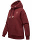 Navahoo Goldfee Damen Sweater mit Kapuze Pullover Sweatshirt Bordeaux-Gr.S