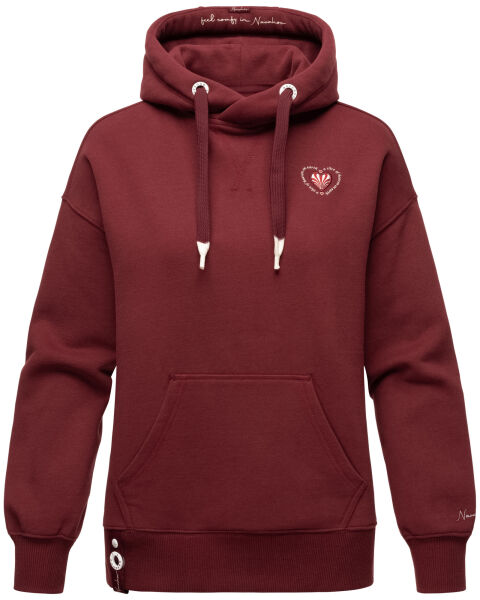 Navahoo Goldfee Damen Sweater mit Kapuze Pullover Sweatshirt Bordeaux-Gr.XXL
