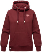 Navahoo Goldfee Damen Sweater mit Kapuze Pullover Sweatshirt Bordeaux-Gr.XXL