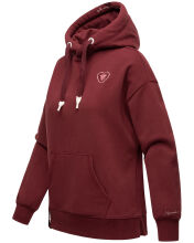 Navahoo Goldfee Damen Sweater mit Kapuze Pullover Sweatshirt Bordeaux-Gr.XXL
