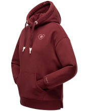 Navahoo Goldfee Damen Sweater mit Kapuze Pullover Sweatshirt Bordeaux-Gr.XXL