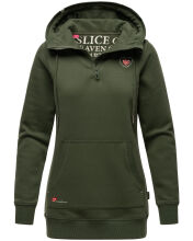 Navahoo Zauberelfe Damen Hoodie Pullover Pulli Sweater mit Kapuze Olive Größe XS - Gr. 34