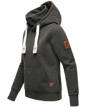 Navahoo Raniaa Damen Sweatshirt Hoodie Pullover Pulli Sweater Kapuze Dunkelgrau - Melange Größe L - Gr. 40