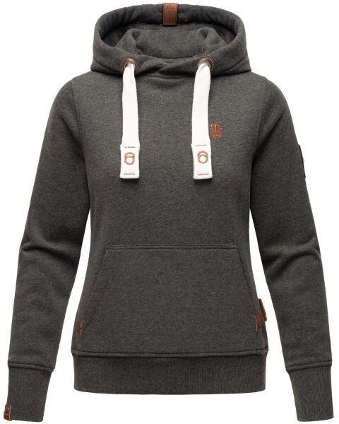 Navahoo Damlaa Damen Kapuzenpullover Sweatshirt Hoodie Dunkelgrau - Melange Größe XS - Gr. 34