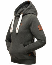 Navahoo Damlaa Damen Kapuzenpullover Sweatshirt Hoodie Dunkelgrau - Melange Größe XS - Gr. 34
