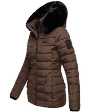 Navahoo Milianaa Winter Jacke Stepp Kurzjacke gefüttert Kapuze Kunstfell Schoko Größe XS - Gr. 34