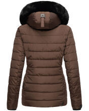 Navahoo Milianaa Winter Jacke Stepp Kurzjacke gefüttert Kapuze Kunstfell Schoko Größe XS - Gr. 34